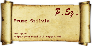 Prusz Szilvia névjegykártya